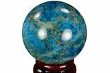 Bright Blue Apatite Sphere - Madagascar #121826-1